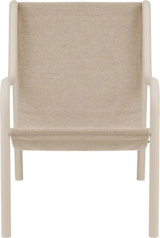 Fauteuil de jardin en acier beige et tissu oléfine Nokk - noo.ma