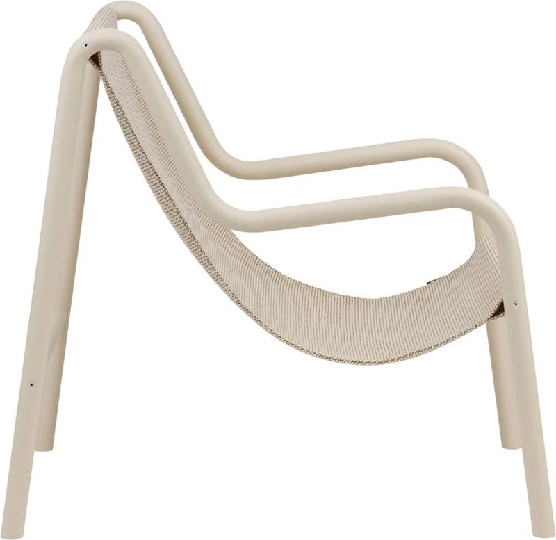 Fauteuil de jardin en acier beige et tissu oléfine Nokk - noo.ma
