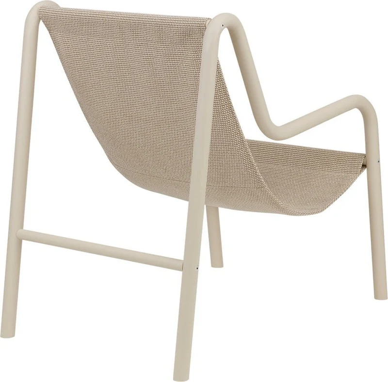 Fauteuil de jardin en acier beige et tissu oléfine Nokk - noo.ma