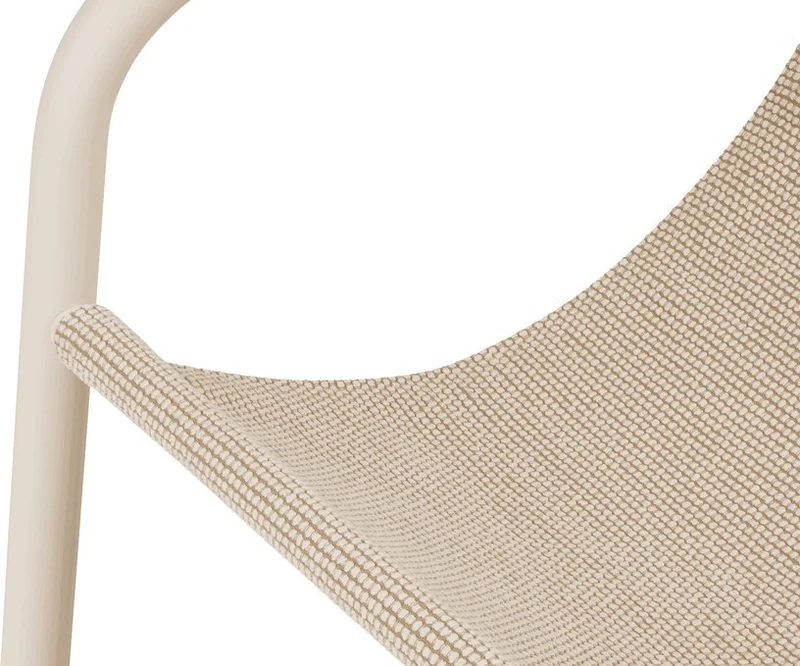 Fauteuil de jardin en acier beige et tissu oléfine Nokk - noo.ma