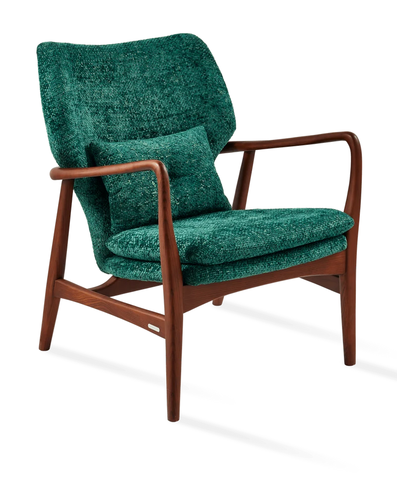 Fauteuil en tissu vert foncé et bois de frêne Greenish Peggy - Pols Potten