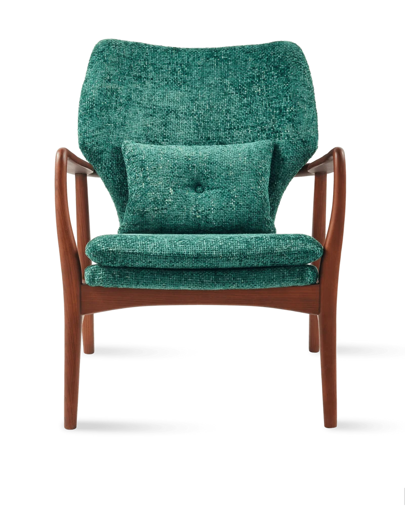 Fauteuil en tissu vert foncé et bois de frêne Greenish Peggy - Pols Potten