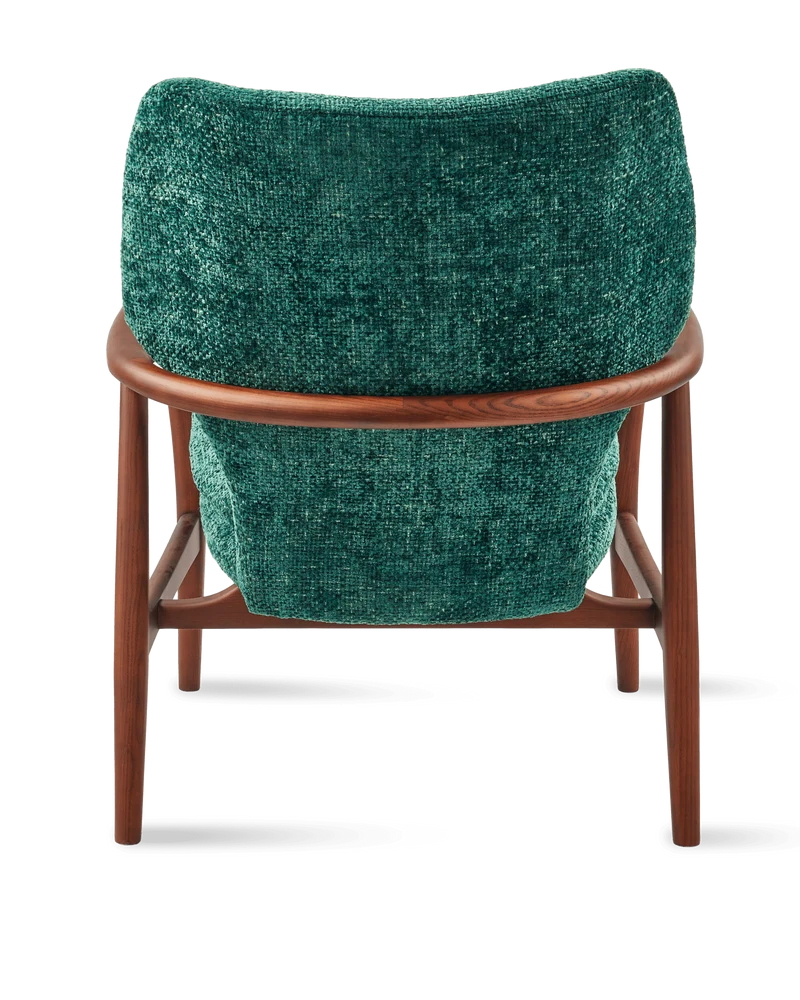 Fauteuil en tissu vert foncé et bois de frêne Greenish Peggy - Pols Potten