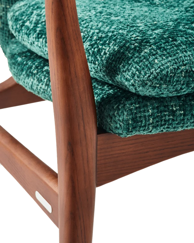 Fauteuil en tissu vert foncé et bois de frêne Greenish Peggy - Pols Potten