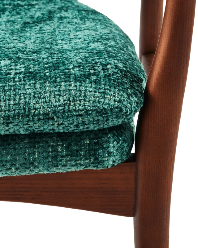 Fauteuil en tissu vert foncé et bois de frêne Greenish Peggy - Pols Potten