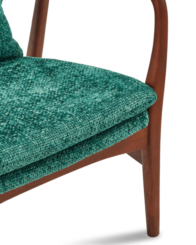 Fauteuil en tissu vert foncé et bois de frêne Greenish Peggy - Pols Potten