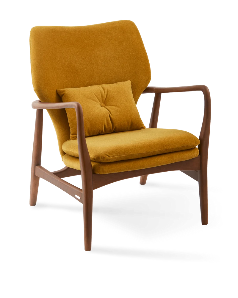 Fauteuil en tissu jaune et bois de frêne Soft Peggy - Pols Potten