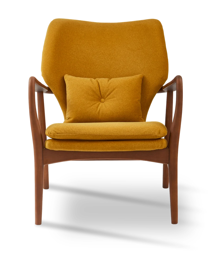 Fauteuil en tissu jaune et bois de frêne Soft Peggy - Pols Potten