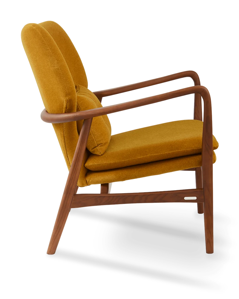 Fauteuil en tissu jaune et bois de frêne Soft Peggy - Pols Potten