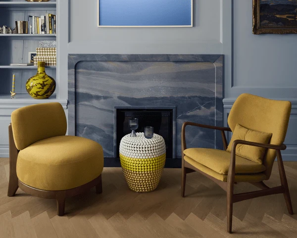 Fauteuil en tissu jaune et bois de frêne Soft Peggy - Pols Potten