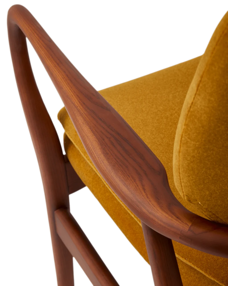 Fauteuil en tissu jaune et bois de frêne Soft Peggy - Pols Potten