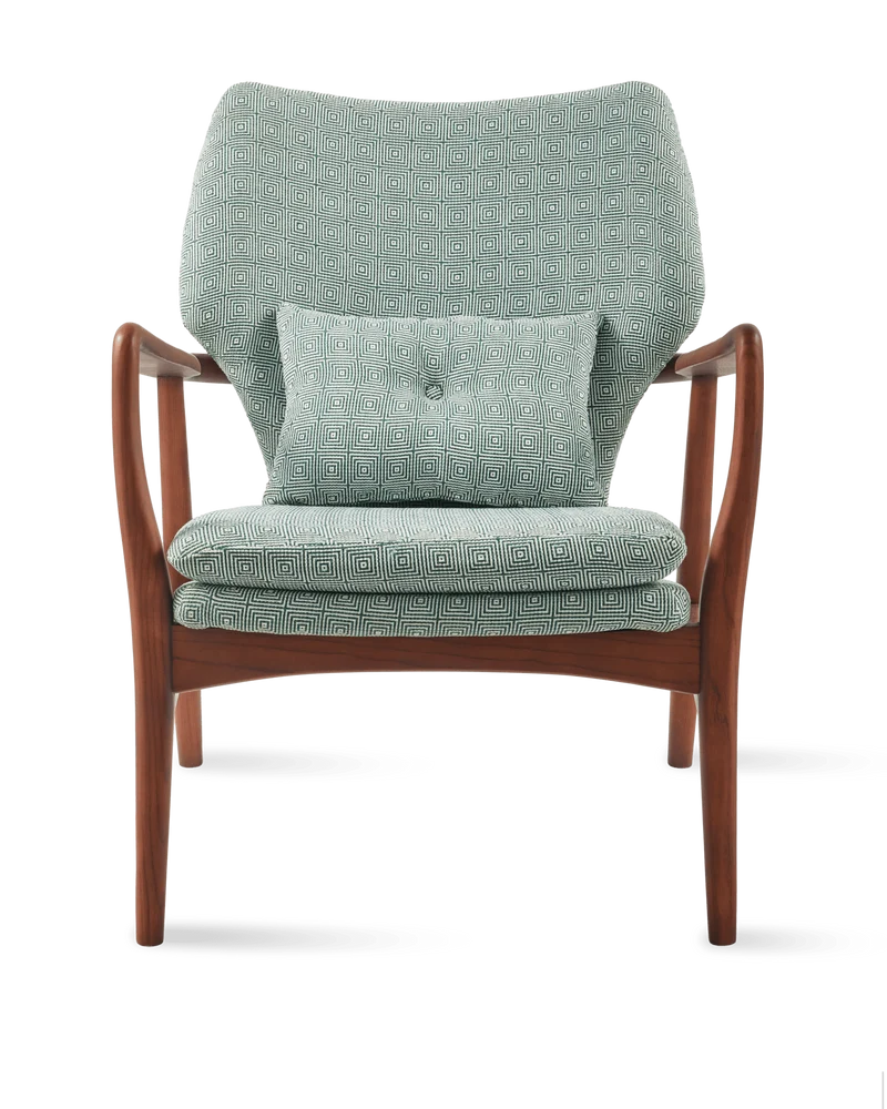 Fauteuil en tissu vert clair et bois de frêne Squared Peggy - Pols Potten