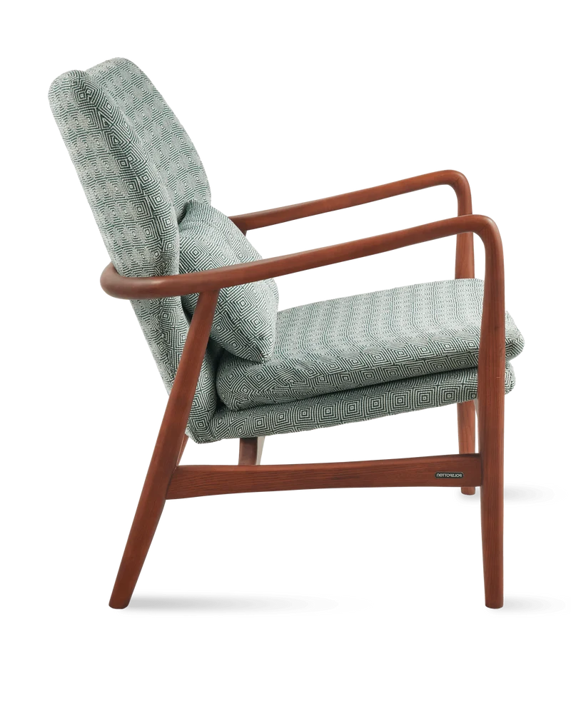 Fauteuil en tissu vert clair et bois de frêne Squared Peggy - Pols Potten