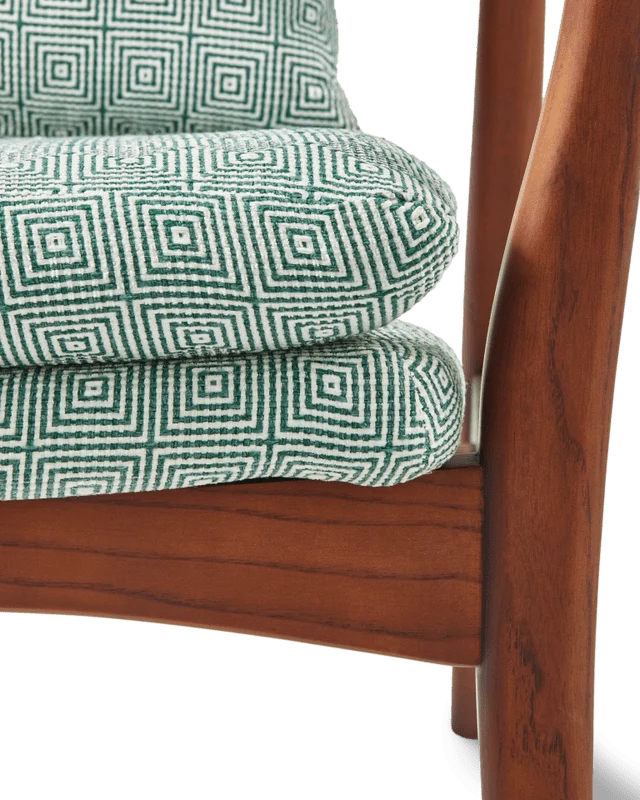 Fauteuil en tissu vert clair et bois de frêne Squared Peggy - Pols Potten