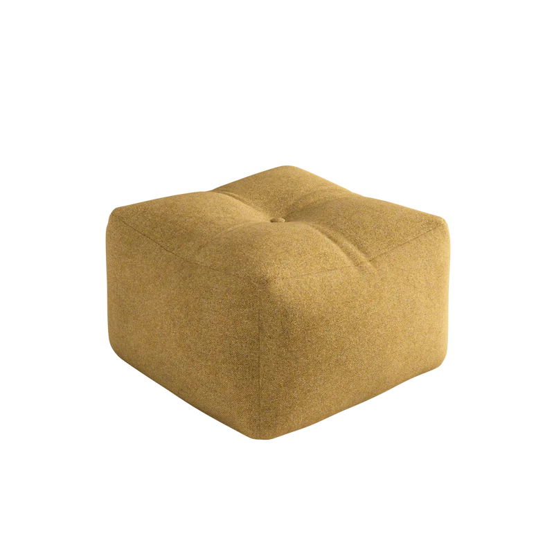 Pouf en polyester jaune ocre 50x35cm Buddy - Karup