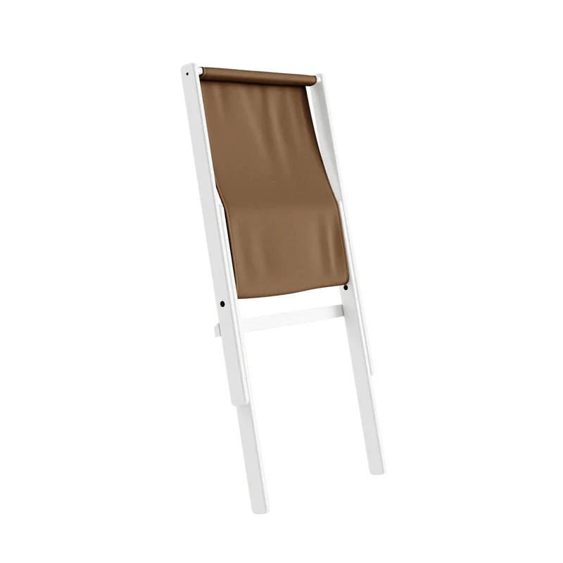 Chaise pliante en hêtre blanc et matelas en coton mocca 65x88x75cm Boogie raw - Karup Design