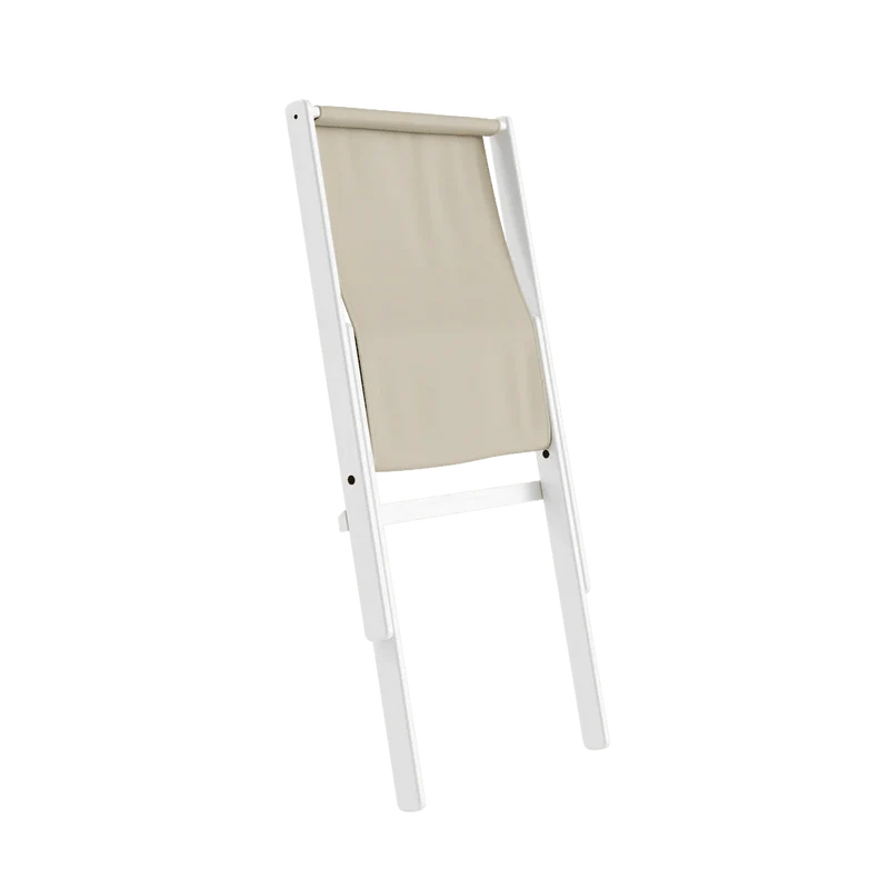 Chaise pliante en hêtre blanc et matelas en coton beige 65x88x75cm Boogie raw - Karup Design
