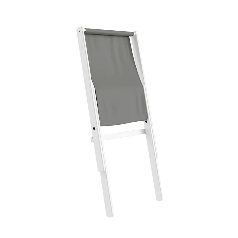 Chaise pliante en hêtre blanc et matelas en coton gris 65x88x75cm Boogie raw - Karup Design