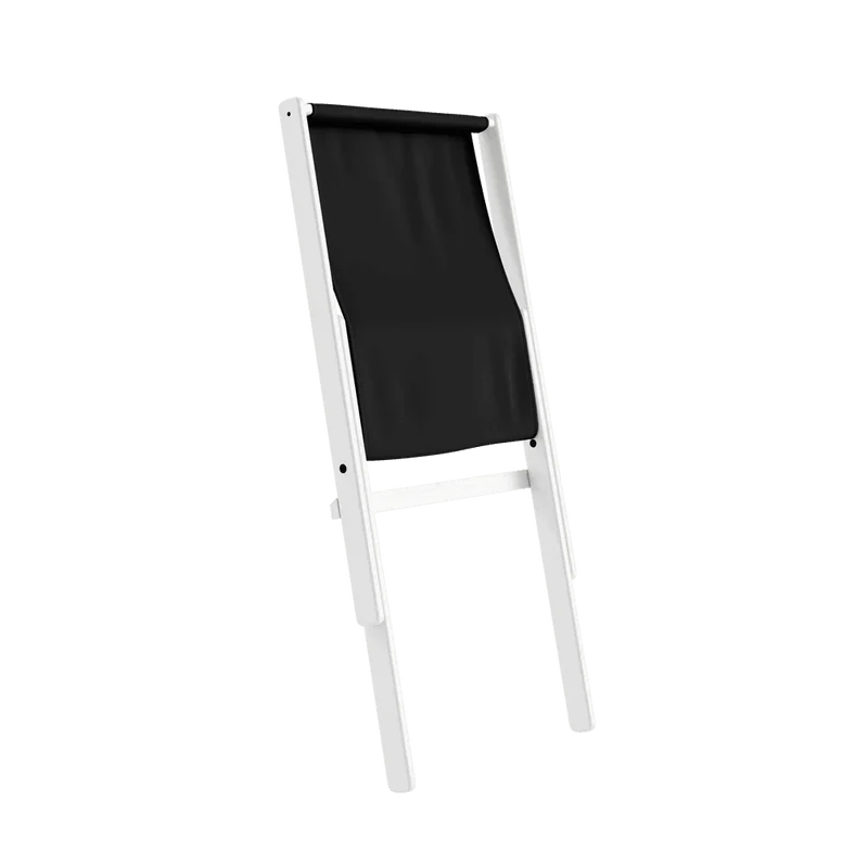 Chaise pliante en hêtre blanc et matelas en coton gris foncé 65x88x75cm Boogie raw - Karup Design