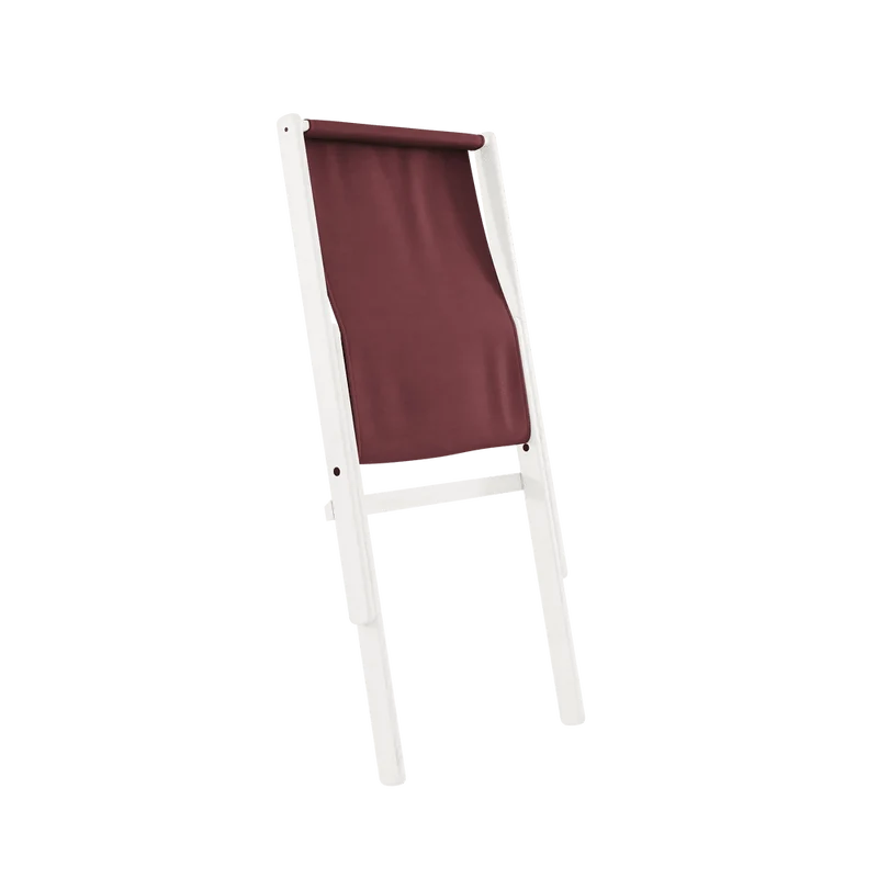 Chaise pliante en hêtre blanc et matelas en coton bordeaux 65x88x75cm Boogie raw - Karup Design