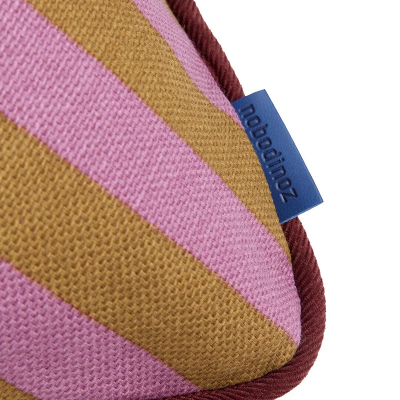 Coussin rectangulaire en coton bio à rayures rose et jaune curry 70 x 25 x 13 cm Ray - Nobodinoz