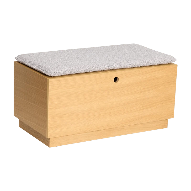 Banc avec tiroir en bois de chêne naturel 90x47x45cm Alcove - Hübsch