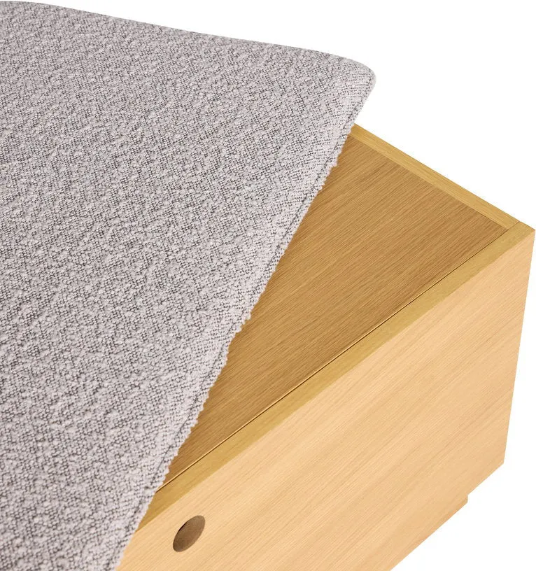 Banc avec tiroir en bois de chêne naturel 90x47x45cm Alcove - Hübsch