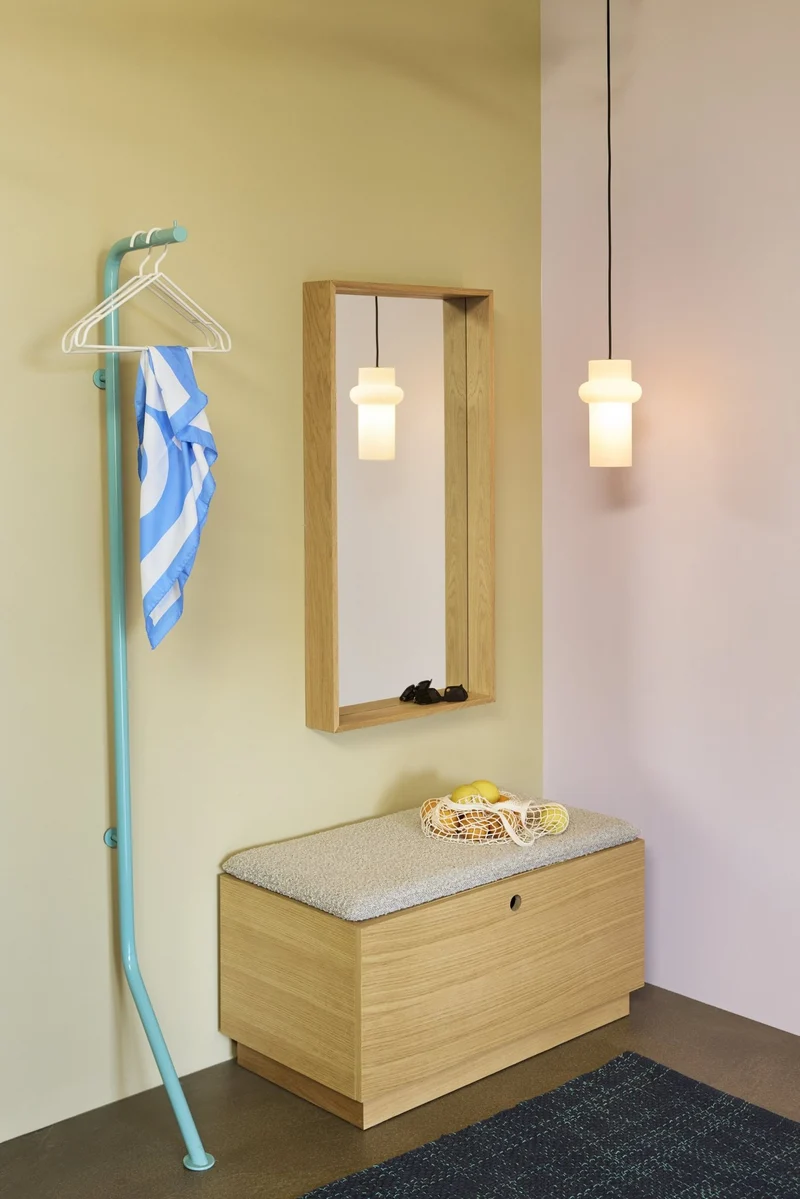 Banc avec tiroir en bois de chêne naturel 90x47x45cm Alcove - Hübsch