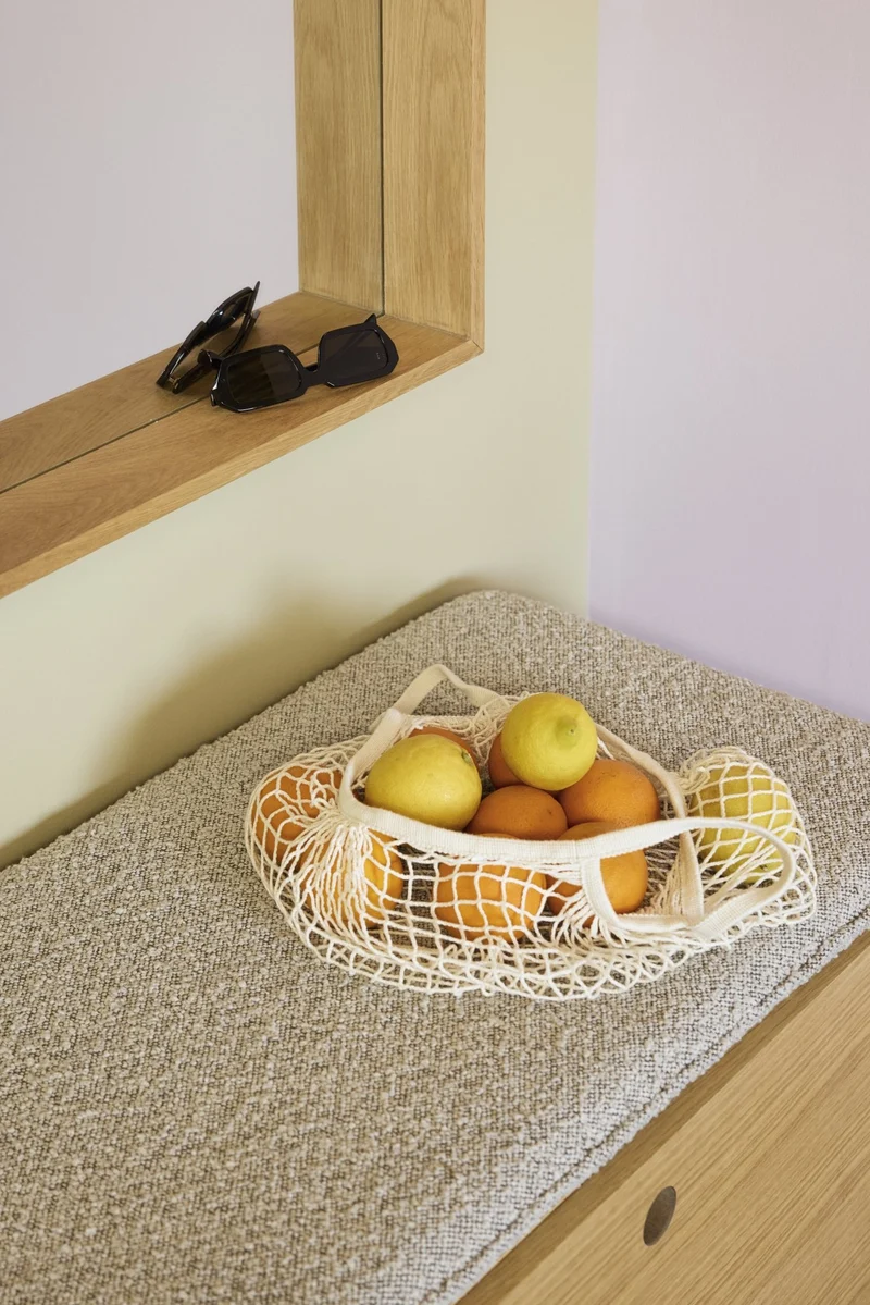 Banc avec tiroir en bois de chêne naturel 90x47x45cm Alcove - Hübsch