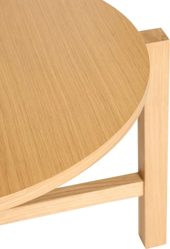 2 Tables basses rondes en bois de chêne naturel Four - Hübsch