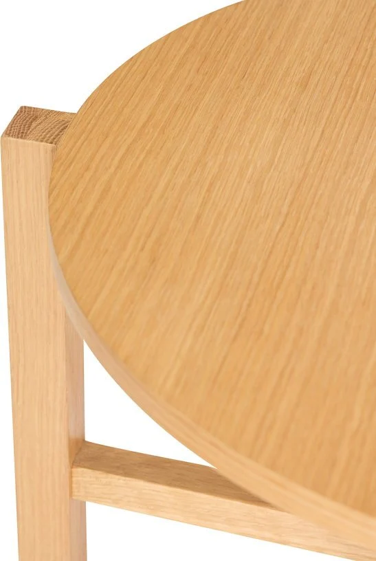2 Tables basses rondes en bois de chêne naturel Four - Hübsch