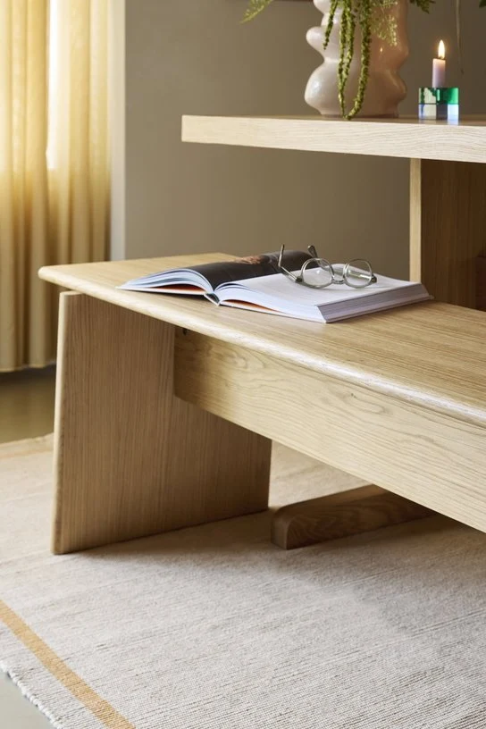 Banc en bois de chêne 180x44x48cm Baenk - Hübsch