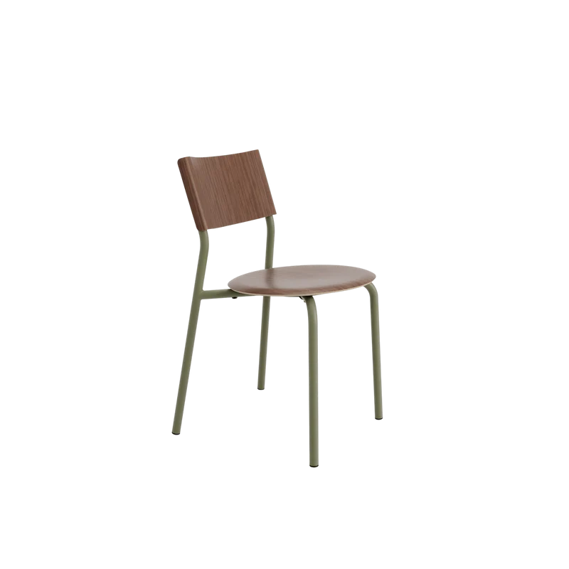 Chaise en bois de noyer et acier vert kaki SSD - TIPTOE