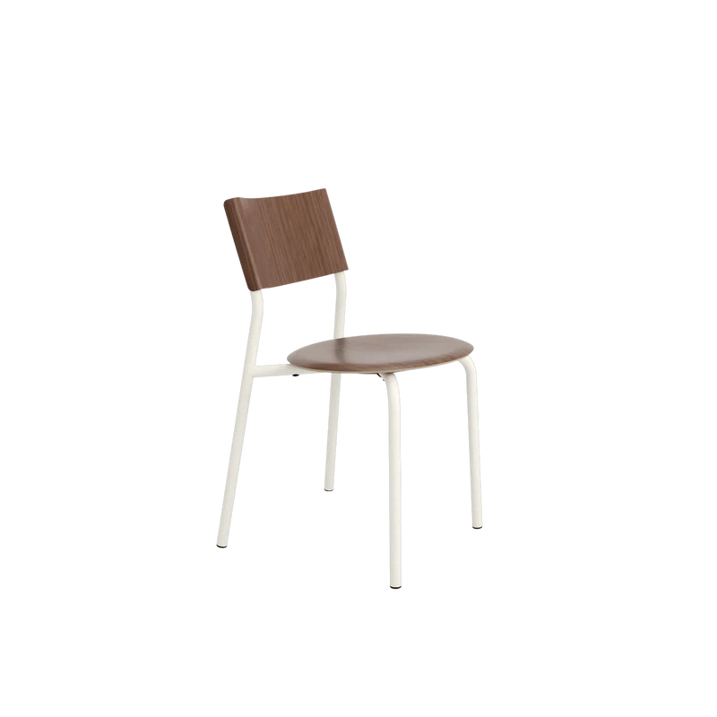 Chaise en bois de noyer et acier blanc crème SSD - TIPTOE