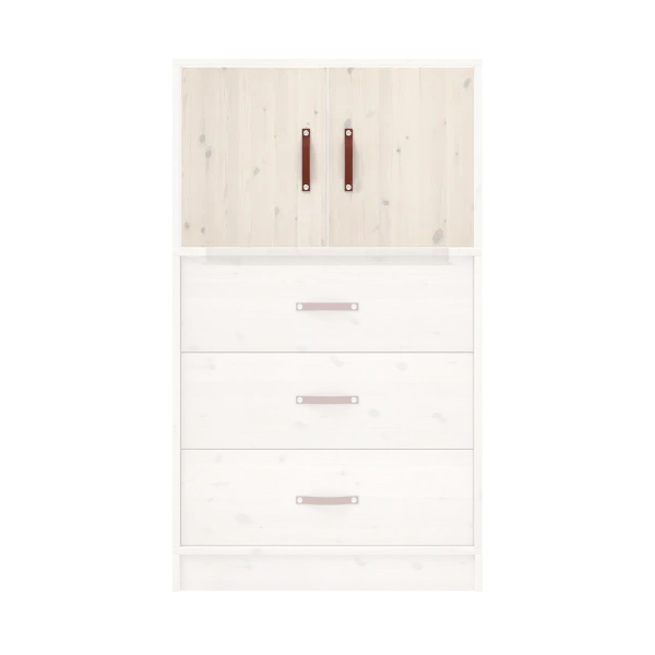 Lifetime Kidsrooms ALL-IN-ONE - Türenset für Extra Kopfelement - hoch 80 cm Whitewash