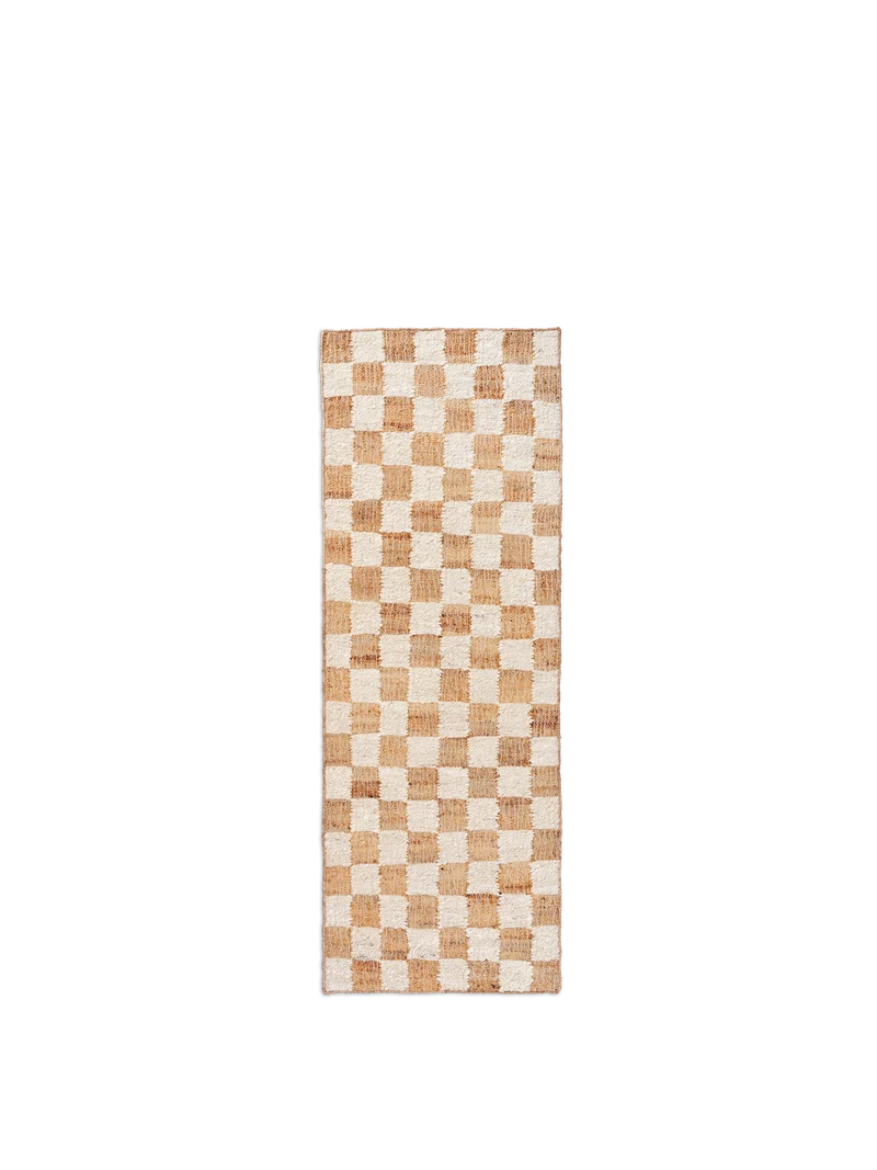 Ferm Living Check Wool Jute Runner - 70 x 180 - Off-white/Natu