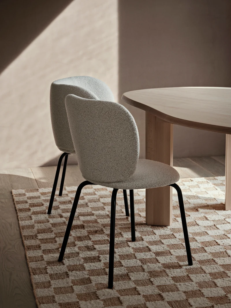 Ferm Living Check Wool Jute Teppich - 200 x 300 - Off-white/Natura