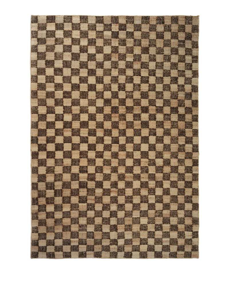 Ferm Living Check Wool Jute Teppich - 200 x 300 - Off-white/Natura