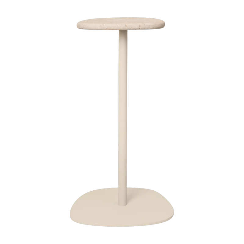 Table d'appoint en acier et marbre beige 30,4x56cm Plyo - Ferm Living