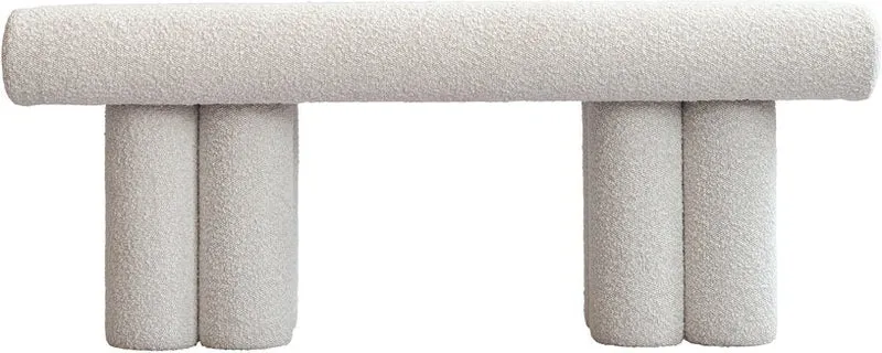 Banc en tissu bouclé blanc cassé 120x39x48,5cm Hiro - 101 COPENHAGEN