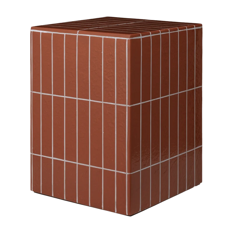 Table d'appoint en béton renforcé de fibre de verre terracotta 32x42cm Pillar - Ferm Living