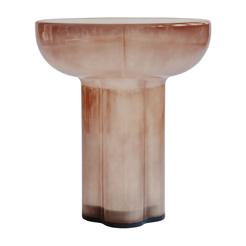 Table d'appoint ronde en verre soufflé caramel 45x50cm Crown - 101 COPENHAGEN