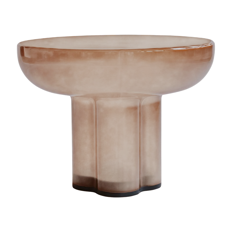 Table basse ronde en verre soufflé caramel 55x41cm Crown - 101 COPENHAGEN