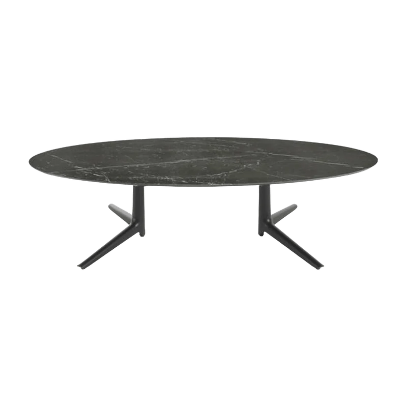 Table basse ovale effet marbre noir 192x118 Multiplo - Kartell