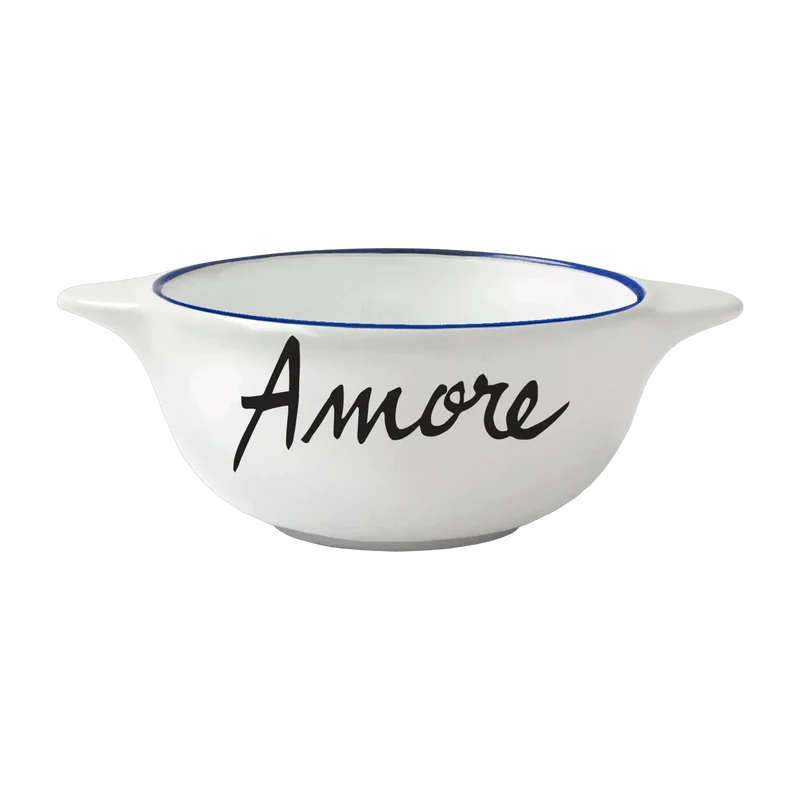 Bol breton en faïence blanche Amore - Pied de poule