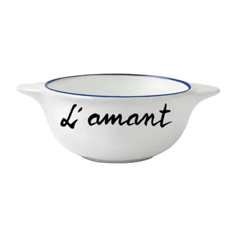 Bol breton en faïence blanche L'amant - Pied de poule