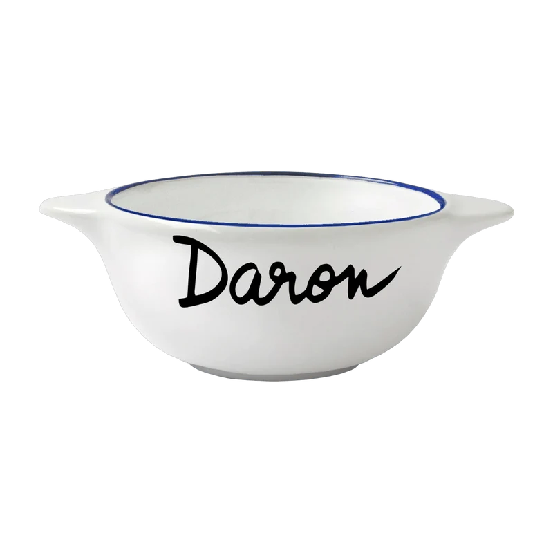 Bol breton en faïence blanche Daron - Pied de poule