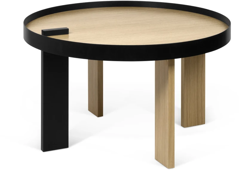 Table basse en bois et en métal noir Bruno - TEMAHOME