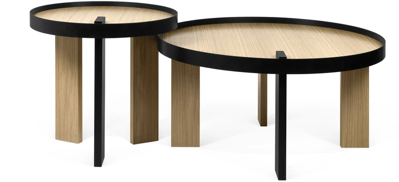 Table basse en bois et en métal noir Bruno - TEMAHOME