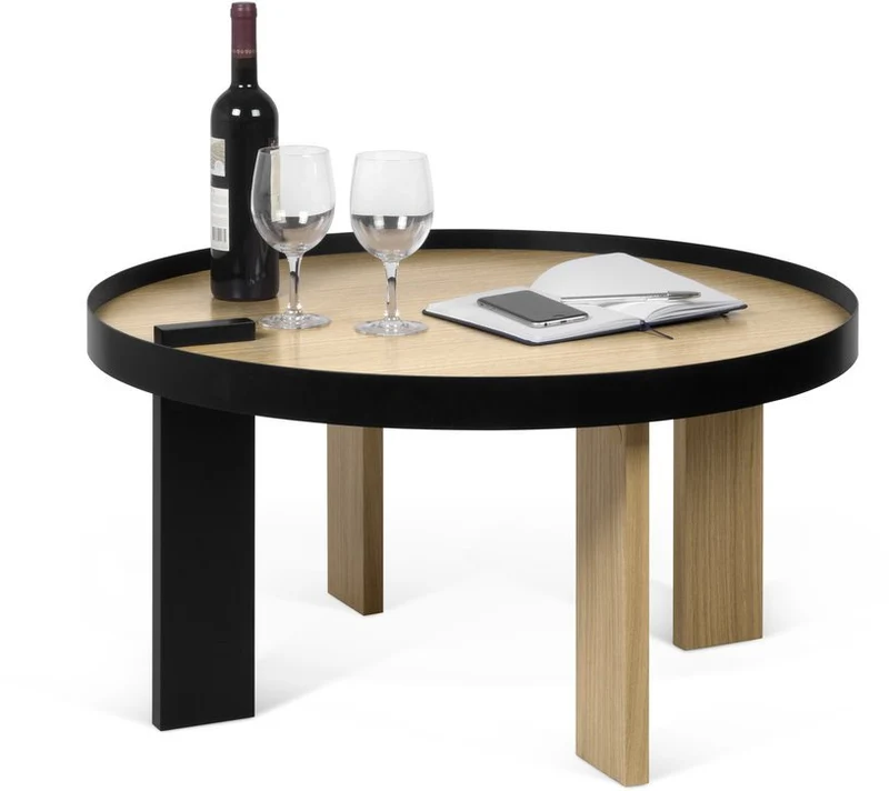 Table basse en bois et en métal noir Bruno - TEMAHOME
